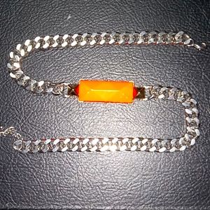 Silver choker necklace